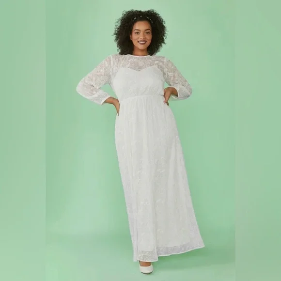 ModCloth Just the Beginning Boho Maxi Wedding Embroidered Dress Size Medium NWT ModCloth Just the Beginning Boho Maxi Wedding Embroidered Dress Size Medium NWT